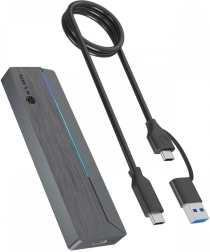 Εξωτερική θήκη για SSD M.2 NVMe και SATA με φωτισμό RGB, USB 3.2 Gen 2 (10 Gb/s)