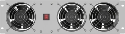 Κάθετο πάνελ εξαερισμού 19" 3U για rack, τρεις ανεμιστήρες, 230 V, γκρι