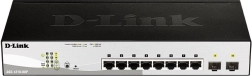 D-Link DGS‑1210‑08P gigabit PoE smart switch 8× RJ‑45 και 2× SFP