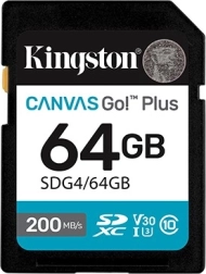 Κάρτα SD 64 GB Kingston Canvas Go Plus C10 U3 V30 200/160 MB/s