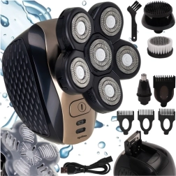 Ασύρματο ανδρικό περιστροφικό ξυριστικό και trimmer SOULIMA 6 σε 1