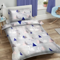 Παιδικά βαμβακερά κλινοσκεπάσματα 90×120 cm – κύκνοι