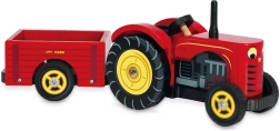 Le Toy Van κόκκινο τρακτέρ με ρυμουλκούμενο