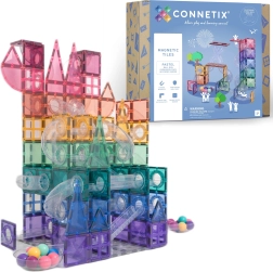 Παστέλ σετ επέκτασης διαδρομής με μπίλιες CONNETIX, μαγνητικά δομικά παιχνίδια, 80 τεμάχια