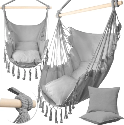 Κρεμαστή βραζιλιάνικη πολυθρόνα MalTec ανοιχτό γκρι