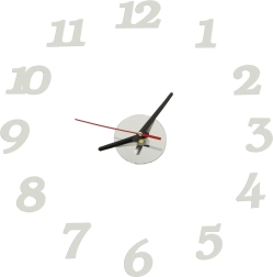 Αυτοκόλλητο επιτοίχιο ρολόι DIY ασημί 12 ωρών
