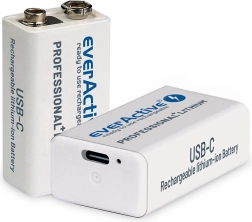 Επαναφορτιζόμενη μπαταρία EverActive 9V 550mAh USB-C