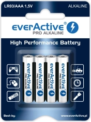 Αλκαλικές μπαταρίες AAA (LR03) Everactive Pro Alkaline, blister 4 τεμ.
