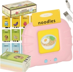 Ηλεκτρονικός αναγνώστης καρτών για εκμάθηση αγγλικών, 112 ηχητικές κάρτες, ροζ