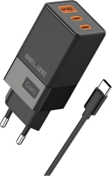 Φορτιστής πρίζας 65W GaN 2x USB‑C + USB‑A με καλώδιο USB‑C – μαύρη