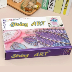 Δημιουργικό σετ string art με φωτισμό LED 21 × 30 cm – τσάντα με λουλούδια