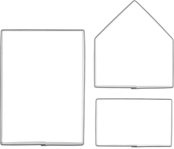 Σετ ανοξείδωτων κουπ πατ για σπιτάκι ζαχαρόπιτας, 3 τεμ.