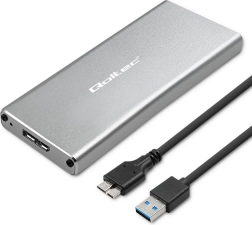 Αλουμινένια θήκη για M.2 SSD SATA NGFF με USB 3.0, 5 Gb/s, 2 TB, ασημί