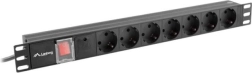Ρακέτα τροφοδοσίας PDU 19" 1U για rack, 7x Schuko, καλώδιο 2 m, είσοδος IEC C14