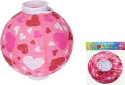 Σφαιρικό φαναράκι 20 εκ. με μπαταρίες με μοτίβο καρδιών