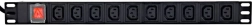 Rack PDU μπάρα 10x C13, 1U, 16A, φις C19, 2 m