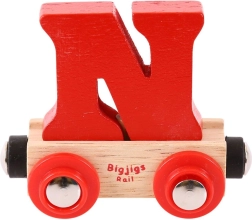 Bigjigs Rail βαγονάκι με το γράμμα N για ξύλινο σιδηρόδρομο