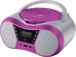 Φορητό CD player με Bluetooth και USB, ροζ