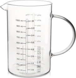 Γυάλινο δοσομετρικό δοχείο κουζίνας 1 l