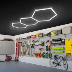 Εξαγωνικό LED πάνελ οροφής 247 × 98 cm, 125 W, 6500K για γκαράζ, συνεργείο και εσωτερικό χώρο