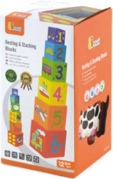 Ξύλινα δομικά τουβλάκια για παιδιά από 12 μηνών