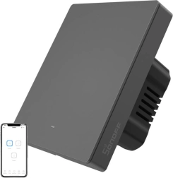 Έξυπνος επιτοίχιος διακόπτης Wi‑Fi Sonoff M5, 1 καναλιού, για πλαίσιο, γραφίτης