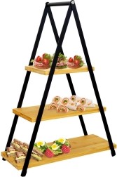 Τριώροφο μπαμπού σερβιριστικό σταντ 38 × 16,5 × 53 εκ.