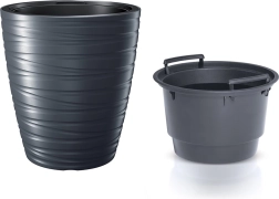 Γλάστρα με ένθετο MAZE 47,5 cm ανθρακί