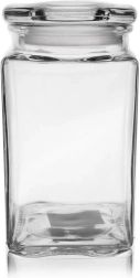 Γυάλινο τετράγωνο δοχείο τροφίμων 1,4 l με καπάκι