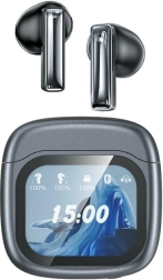 Ασύρματα ακουστικά AWEI TP100 Bluetooth 5.4 TWS με ENC και οθόνη LCD – μαύρα
