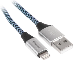 Καλώδιο USB 2.0 Lightning για iPhone (μαύρο-μπλε) 1 m