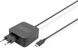 Φορτιστής πρίζας USB‑C PD 3.0 65 W με ενσωματωμένο καλώδιο 1,2 m, μαύρος