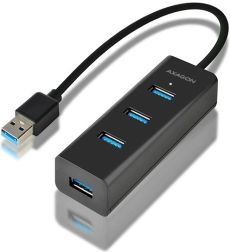 Axagon hue-s2b τετραθύρα USB 3.2 Gen 1 hub με φόρτιση, καλώδιο 30 cm, τροφοδοσία micro USB