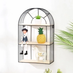 Διακοσμητικό μαύρο επιτοίχιο ράφι 45 cm