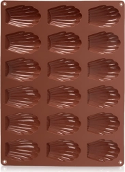Φόρμα σιλικόνης για madeleines σε σχήμα κοχυλιού, καφέ 32 × 24,5 × 2 cm