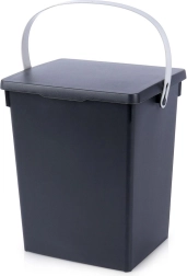 Μαύρο καλάθι αποθήκευσης με καπάκι 5,5 l