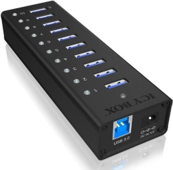 Icy Box ενεργός διανομέας USB 3.0 10 θυρών με αλουμινένιο σώμα