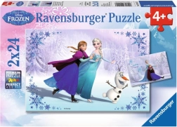 Παζλ 2x24 κομμάτια Frozen: Αδελφές για Πάντα
