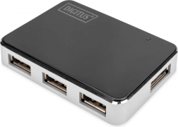 Ενεργό USB 2.0 hub 4 θυρών μαύρο‑ασημί DIGITUS