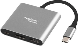 NATEC Fowler Mini – πολυθυρικός προσαρμογέας USB‑C με HDMI 4K, USB 3.0 και PD 60 W
