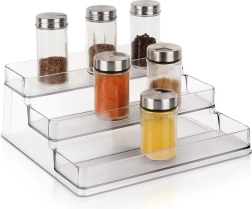 Διάφανη τριώροφη ραφιέρα κουζίνας 25,5 × 23,5 × 10,5 εκ.