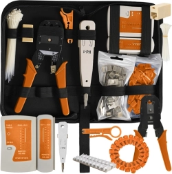 Tester καλωδίων RJ45 RJ11, σετ εργαλείων δικτύου, απογυμνωτής και κρενπερ, 145 τεμάχια BIGSTREN