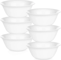 Γυάλινες λευκές μπολ 300 ml, σετ 6 τεμ.