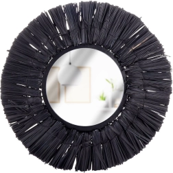 Μαύρος στρογγυλός επιτοίχιος καθρέφτης Home Styling Collection 32 cm