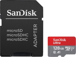 Κάρτα μνήμης SanDisk Ultra microSDXC 128 GB A1 140 MB/s + προσαρμογέας SD