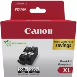 Μαύρο δοχείο μελανιού Canon PGI-550XL διπλή συσκευασία