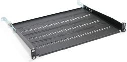 Ρυθμιζόμενο διάτρητο ράφι για rack 19" 1U, 483 × 350 mm, μαύρο