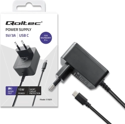 Φορτιστής USB‑C 15 W για Raspberry Pi 4 με Power Delivery – μαύρο