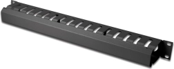Οργανωτής καλωδίων 1U για rack 19″, κανάλι καλωδίων, μαύρο RAL 9005