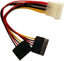 Καλώδιο τροφοδοσίας MOLEX σε 2× SATA, 0,15 m